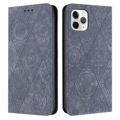 Ethnic Embossed Adsorption Leather Phone Case, For iPhone 13, For iPhone 13 Pro, For iPhone 13 Pro Max, For iPhone 12 / 12 Pro