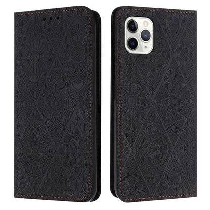 Ethnic Embossed Adsorption Leather Phone Case, For iPhone 13, For iPhone 13 Pro, For iPhone 13 Pro Max, For iPhone 12 / 12 Pro