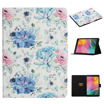 Flower Pattern Horizontal Flip Leather Case with Card Slots & Holder, For Samsung Galaxy Tab A 8.0 2019, For Samsung Galaxy Tab A 10.1 (2019), For Samsung Galaxy Tab S5e T720, For Samsung Galaxy Tab S6 Lite