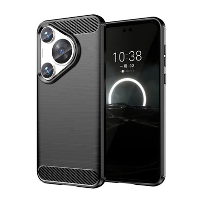 Brushed Texture Carbon Fiber TPU Phone Case, For Huawei Pura 80 Ultra 5G, For Huawei Pura 80 Pro+ 5G, For Huawei Pura 80 Pro 5G, For Huawei Pura 80 5G, For Huawei Mate 70 Pro / 70 Pro+, For Huawei Mate 70, For Huawei Pura 70 Pro / Pura 70 Pro+         ...