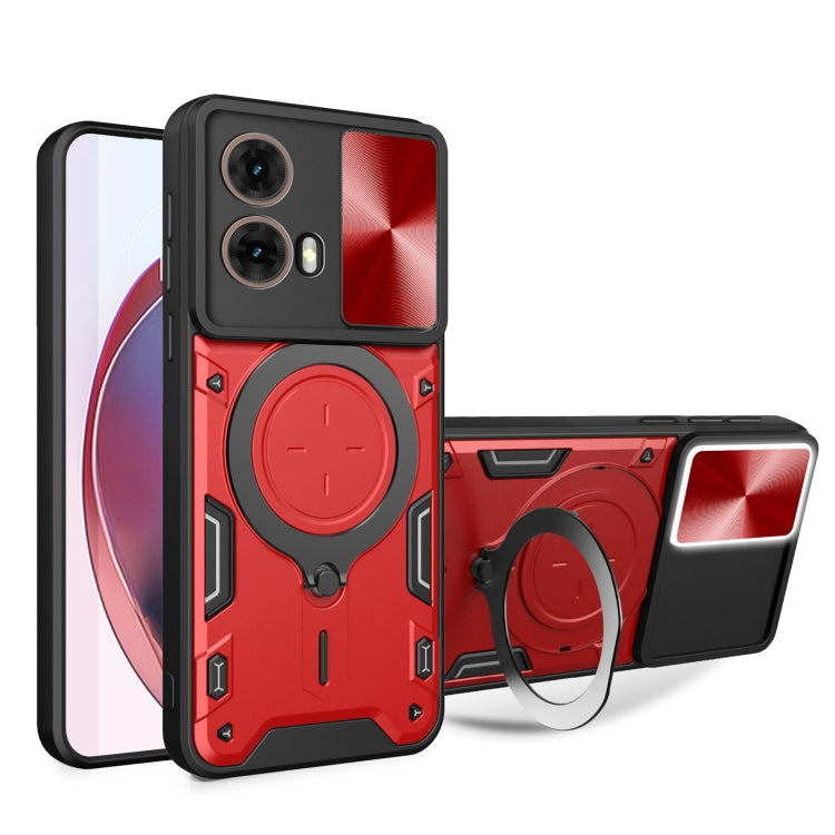 CD Texture Sliding Camshield Magnetic Holder Phone Case, For Motorola Moto G35, For Motorola Moto G55, For Motorola Edge 50 Neo, For Motorola Moto G85