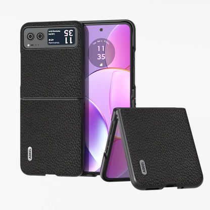 ABEEL Genuine Leather Litchi Texture Phone Case, For Motorola Razr 60 Ultra, For Motorola Razr 40, For Motorola Razr 40 Ultra