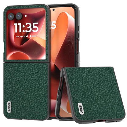 ABEEL Genuine Leather Litchi Texture Phone Case, For Motorola Razr 60 Ultra, For Motorola Razr 40, For Motorola Razr 40 Ultra