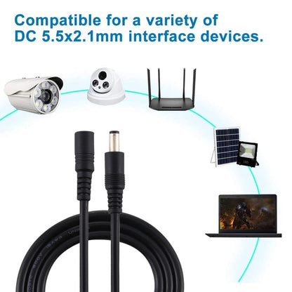 5.5 x 2.1mm Female to Male DC Power Extension Cable, 1m, 1.5m, 3m, 5m, 10m