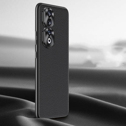 Litchi Texture Genuine Leather Phone Case, For Honor 90 Pro, For Honor 90