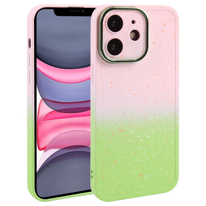 Gradient Starry Silicone Phone Case with Lens Film, For iPhone 12 Pro Max, For iPhone 12 Pro, For iPhone 11 Pro Max, For iPhone 11