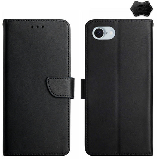 Genuine Leather Fingerprint-proof Flip Phone Case, For iPhone 17e / 16e, For iPhone 16 Pro Max, For iPhone 16 Pro, For iPhone 16 Plus, For iPhone 16, For iPhone 15 Pro Max, For iPhone 15 Pro, For iPhone 15 Plus, For iPhone 15