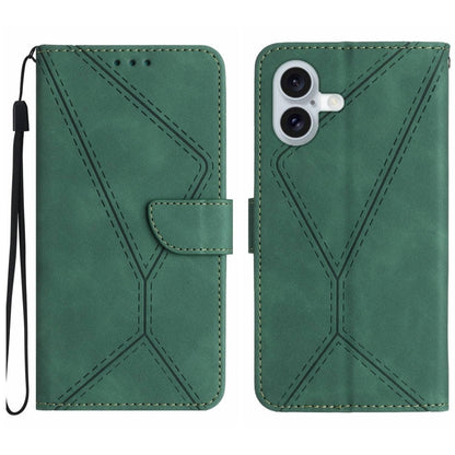 Stitching Embossed Leather Phone Case, For iPhone 16, For iPhone 15 Pro Max, For iPhone 15 Pro, For iPhone 15 Plus