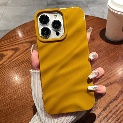 Solid Color Wave Texture TPU Phone Case, For iPhone 16 Pro Max, For iPhone 16 Pro, For iPhone 16 Plus