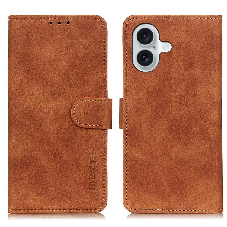 KHAZNEH Retro Texture Leather Phone Case, For iPhone 16e / 17e, For iPhone 17 Pro Max, For iPhone 17 Pro, For iPhone 17, For iPhone Air, For iPhone 16 Pro Max