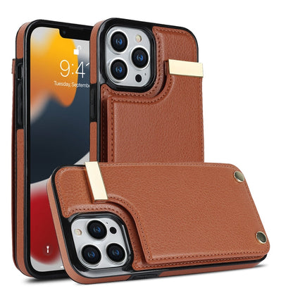 Metal Buckle Card Slots Phone Case, For iPhone 14 Pro, For iPhone 14 Pro Max, For iPhone SE 2022 / 2020 / 8 / 7, For iPhone 13 Pro Max