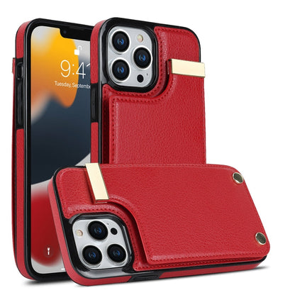 Metal Buckle Card Slots Phone Case, For iPhone 13 Pro, For iPhone 12 / 12 Pro, For iPhone 12 Pro Max, For iPhone 11 Pro Max