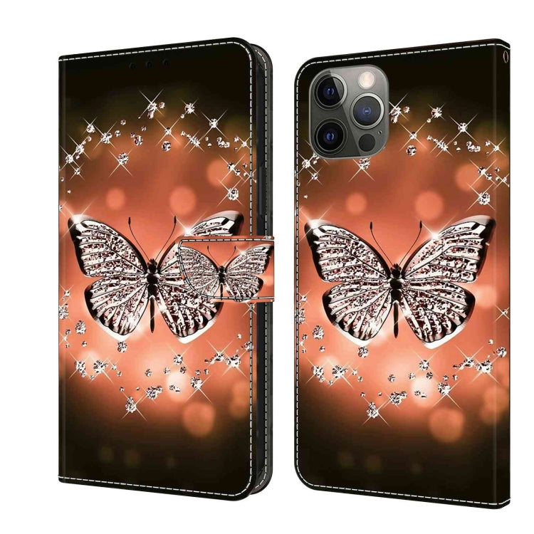 Crystal 3D Shockproof Protective Leather Phone Case, For iPhone 12 / 12 Pro