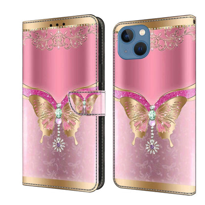 Crystal 3D Shockproof Protective Leather Phone Case, For iPhone 13 / 14