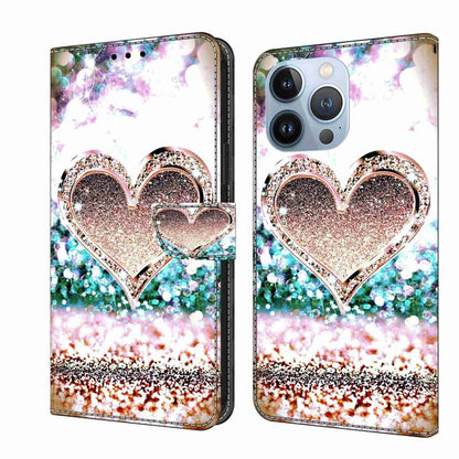 Crystal 3D Shockproof Protective Leather Phone Case, For iPhone 13 Pro