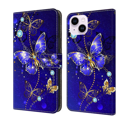 Crystal 3D Shockproof Protective Leather Phone Case, For iPhone 14 Plus