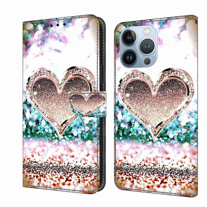 Crystal 3D Shockproof Protective Leather Phone Case, For iPhone 14 Pro Max