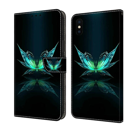 Crystal 3D Shockproof Protective Leather Phone Case, For iPhone X / XS