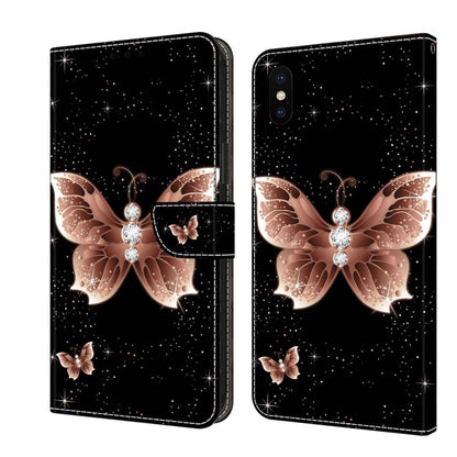 Crystal 3D Shockproof Protective Leather Phone Case, For iPhone X / XS