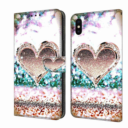 Crystal 3D Shockproof Protective Leather Phone Case, For iPhone X / XS
