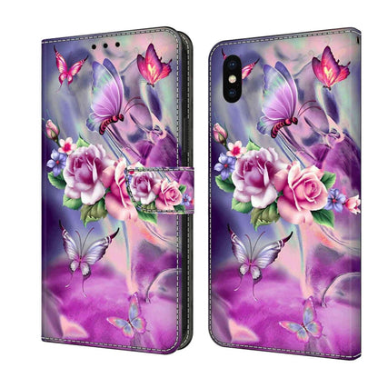 Crystal 3D Shockproof Protective Leather Phone Case, For iPhone X / XS