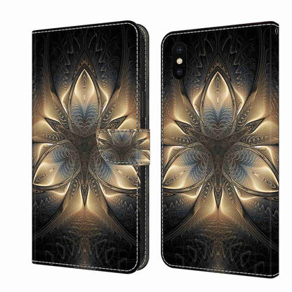 Crystal 3D Shockproof Protective Leather Phone Case, For iPhone X / XS