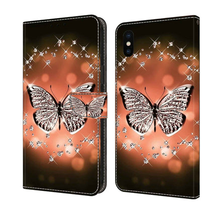 Crystal 3D Shockproof Protective Leather Phone Case, For iPhone X / XS