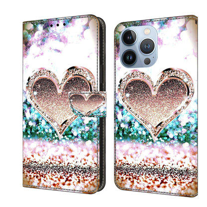 Crystal 3D Shockproof Protective Leather Phone Case, For iPhone 15 Pro Max
