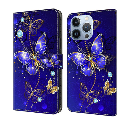 Crystal 3D Shockproof Protective Leather Phone Case, For iPhone 15 Pro Max