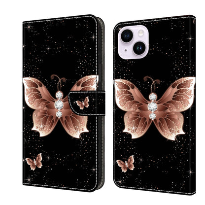 Crystal 3D Shockproof Protective Leather Phone Case, For iPhone 15 Plus