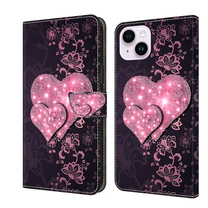 Crystal 3D Shockproof Protective Leather Phone Case, For iPhone 15 Plus