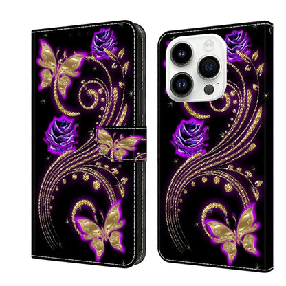 Crystal 3D Shockproof Protective Leather Phone Case, For iPhone 15 Pro