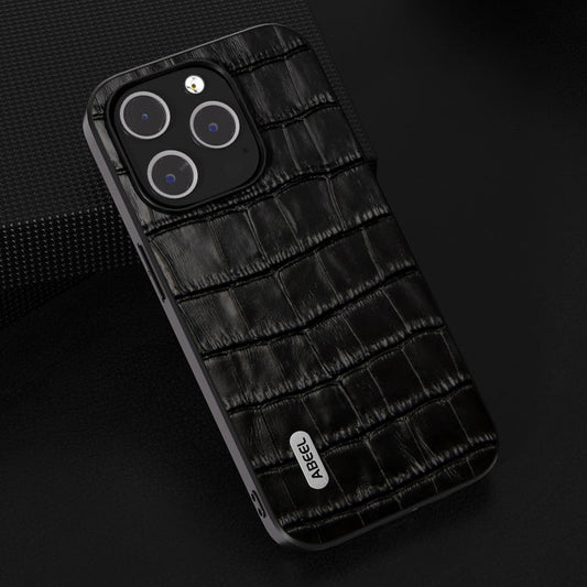 ABEEL Crocodile Texture Genuine Leather Phone Case, For iPhone 15 Plus, For iPhone 15, For iPhone 14 Plus, For iPhone 14, For iPhone 14 Pro, For iPhone 14 Pro Max