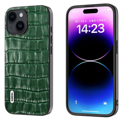 ABEEL Crocodile Texture Genuine Leather Phone Case, For iPhone 15 Plus, For iPhone 15, For iPhone 14 Plus, For iPhone 14, For iPhone 14 Pro, For iPhone 14 Pro Max