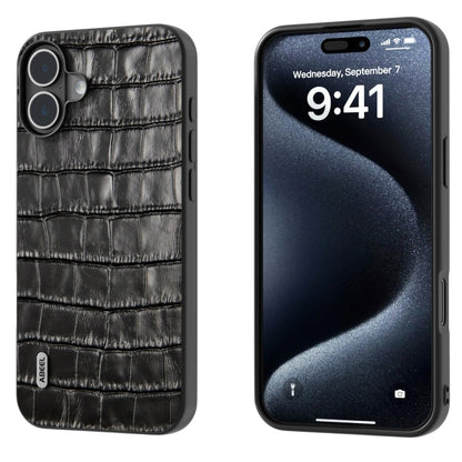 ABEEL Crocodile Texture Genuine Leather Phone Case, For iPhone 16 Pro Max, For iPhone 16 Pro, For iPhone 16 Plus, For iPhone 16, For iPhone 15 Pro Max, For iPhone 15 Pro