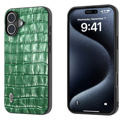 ABEEL Crocodile Texture Genuine Leather Phone Case, For iPhone 16 Pro Max, For iPhone 16 Pro, For iPhone 16 Plus, For iPhone 16, For iPhone 15 Pro Max, For iPhone 15 Pro