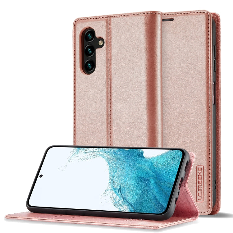 LC.IMEEKE Strong Magnetism Ultra-thin Matte Leather Phone Case, For Samsung Galaxy A24 4G