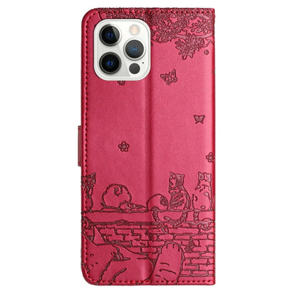 Cat Embossing Pattern Leather Phone Case with Lanyard, For iPhone 14 Pro Max, For iPhone 7 / 8 / SE 2020 / SE 2022, For iPhone 13 Pro Max, For iPhone 13 Pro
