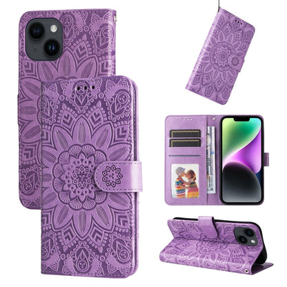 Embossed Sunflower Leather Phone Case, For iPhone 16, For iPhone 15 Pro Max, For iPhone 15 Pro, For iPhone 15 Plus