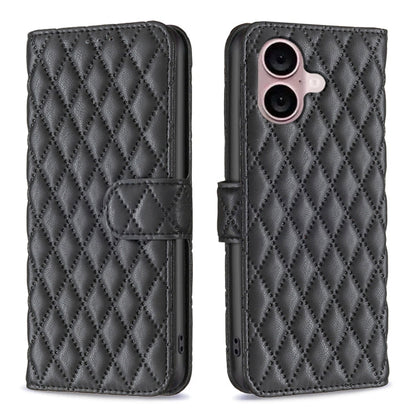 Diamond Lattice Wallet Flip Leather Phone Case, For iPhone 16, For iPhone 15 Pro Max, For iPhone 15 Pro, For iPhone 15 Plus