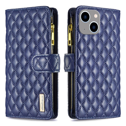 Diamond Lattice Zipper Wallet Leather Flip Phone Case, For iPhone 15 Pro Max, For iPhone 15 Pro, For iPhone 15 Plus, For iPhone 15