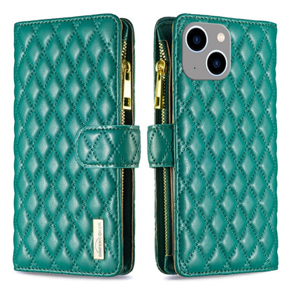 Diamond Lattice Zipper Wallet Leather Flip Phone Case, For iPhone 15 Pro Max, For iPhone 15 Pro, For iPhone 15 Plus, For iPhone 15
