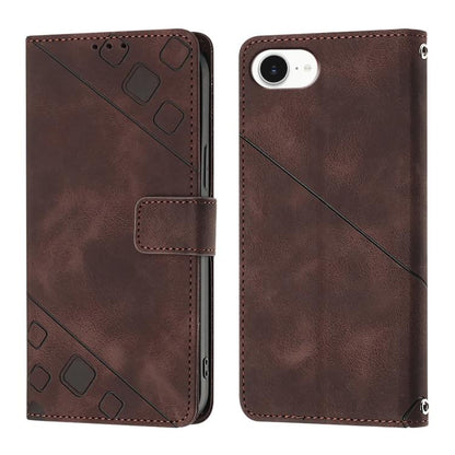 Skin-feel Embossed Leather Phone Case, For iPhone SE 2024, For iPhone 16 Pro Max, For iPhone 16 Pro, For iPhone 16 Plus