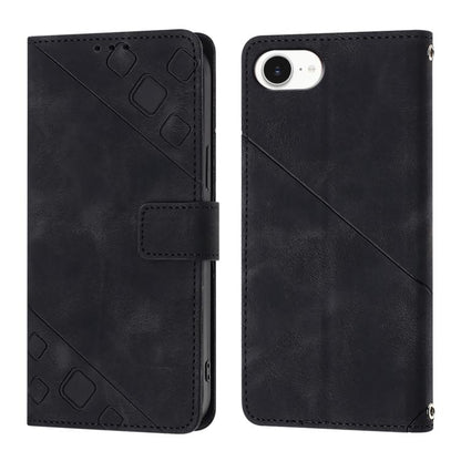 Skin-feel Embossed Leather Phone Case, For iPhone SE 2024, For iPhone 16 Pro Max, For iPhone 16 Pro, For iPhone 16 Plus