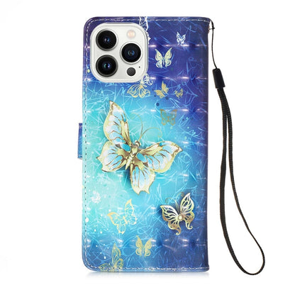 3D Painting Horizontal Flip Leather Phone Case, For iPhone 15 Pro Max, For iPhone 15 Pro, For iPhone 15 Plus