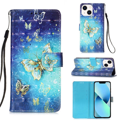 3D Painting Horizontal Flip Leather Phone Case, For iPhone 15 Pro Max, For iPhone 15 Pro, For iPhone 15 Plus