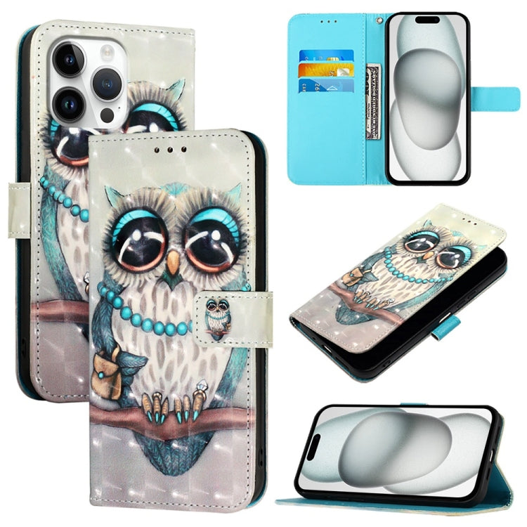 3D Painting Horizontal Flip Leather Phone Case, For iPhone 17, For iPhone Air, For iPhone 16 Pro Max