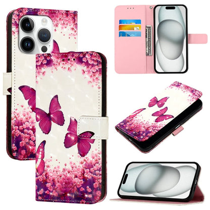 3D Painting Horizontal Flip Leather Phone Case, For iPhone 16 Pro, For iPhone 16 Plus, For iPhone 16