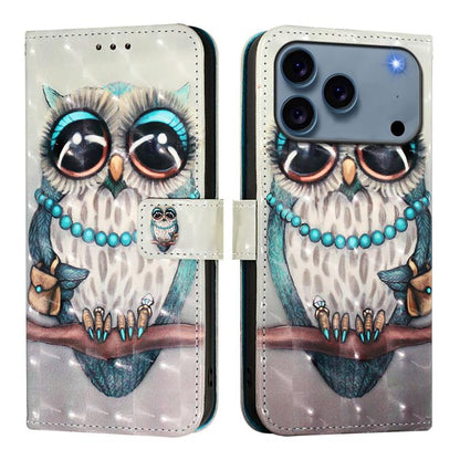 3D Painting Horizontal Flip Leather Phone Case, For iPhone 17e / 16e, For iPhone 17 Pro Max, For iPhone 17 Pro