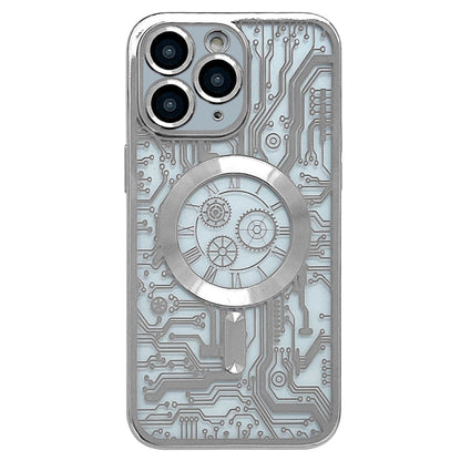 Electroplated Circuit Board Pattern MagSafe Phone Case, For iPhone 11 Pro